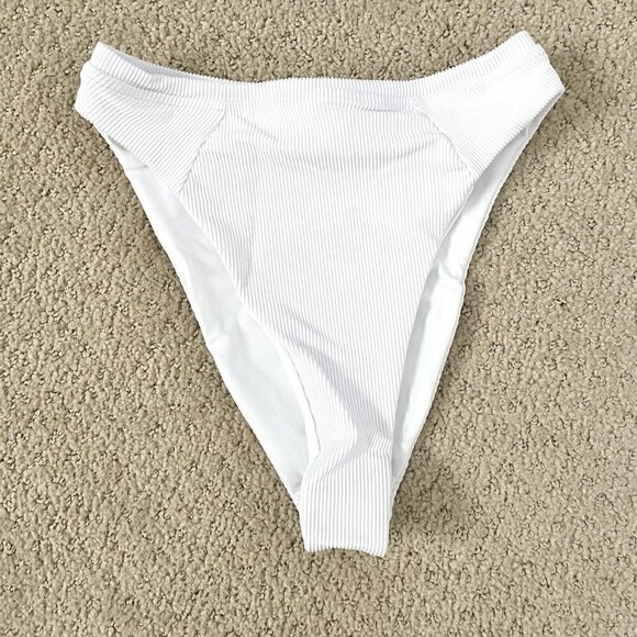 NWOT Sahara Ray Swim Gia Spandex White Ribbed Bikini Set Top and Bottom Size Sm - Picture 7 of 11